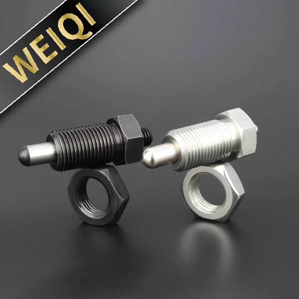 Factory In Stock M8/10/12/16mm Carbon Steel/Stainless Steel Spherical Pin Index Plungers With Nuts Knobless Locating Screw/Bolts