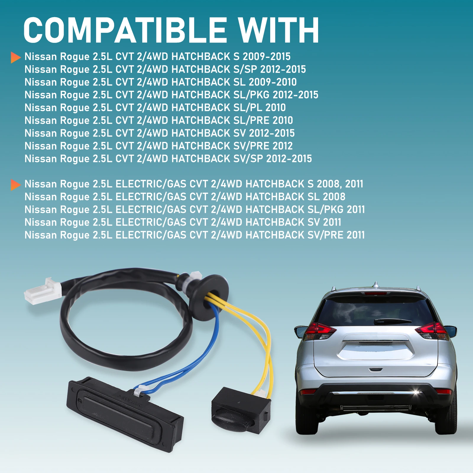 

Car Tailgate Switch Trunk Lid Opening Button For Nissan Rogue 2.5L 2008-2015 25380-JM00A 25380JM00A Rear Liftgate Switch