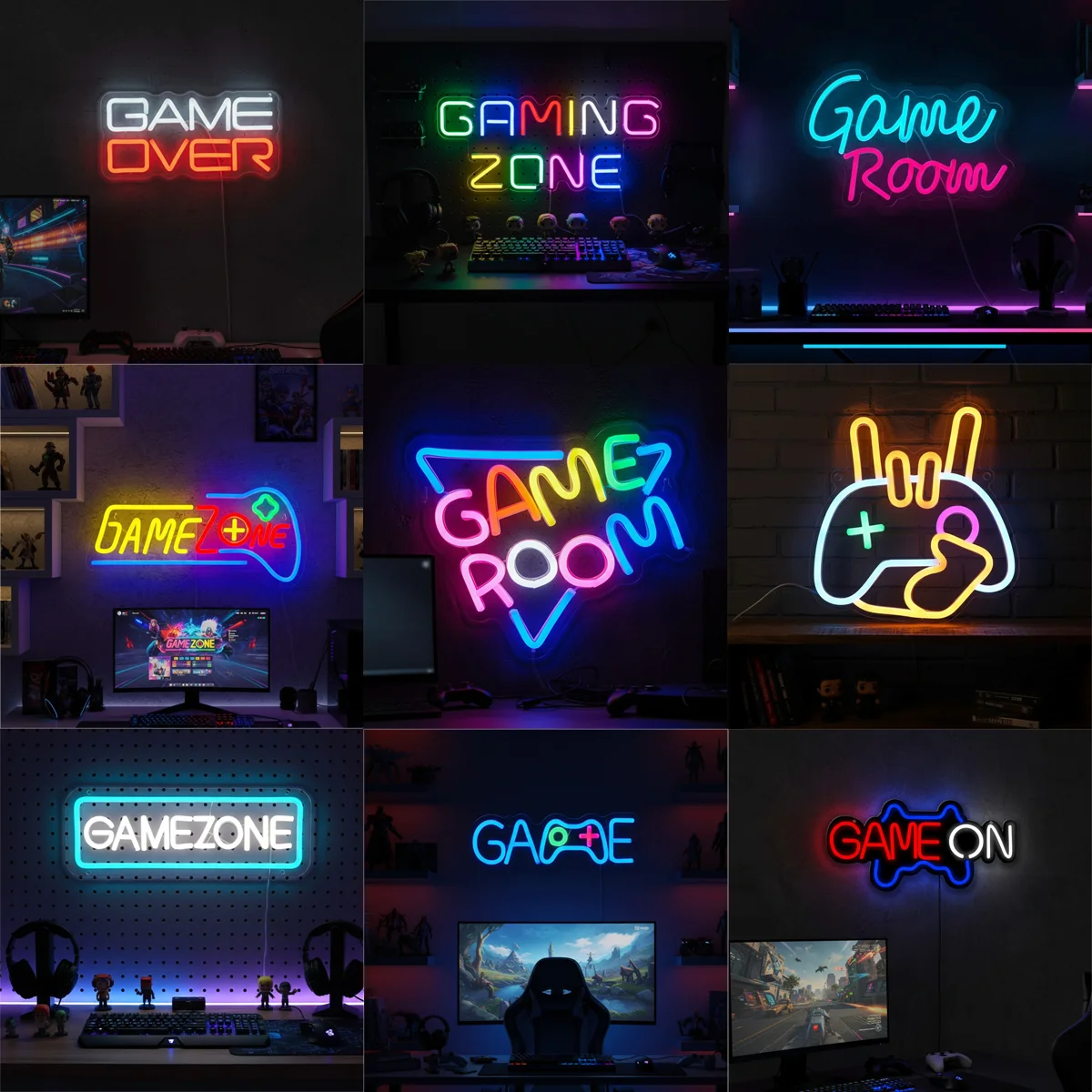 

Неоновая вывеска для игровой комнаты: светодиодный настенный светильник с питанием от USB, декор игровой зоны, яркий и стильный акцент для комнаты, идеальный подарок на праздник/день рождения