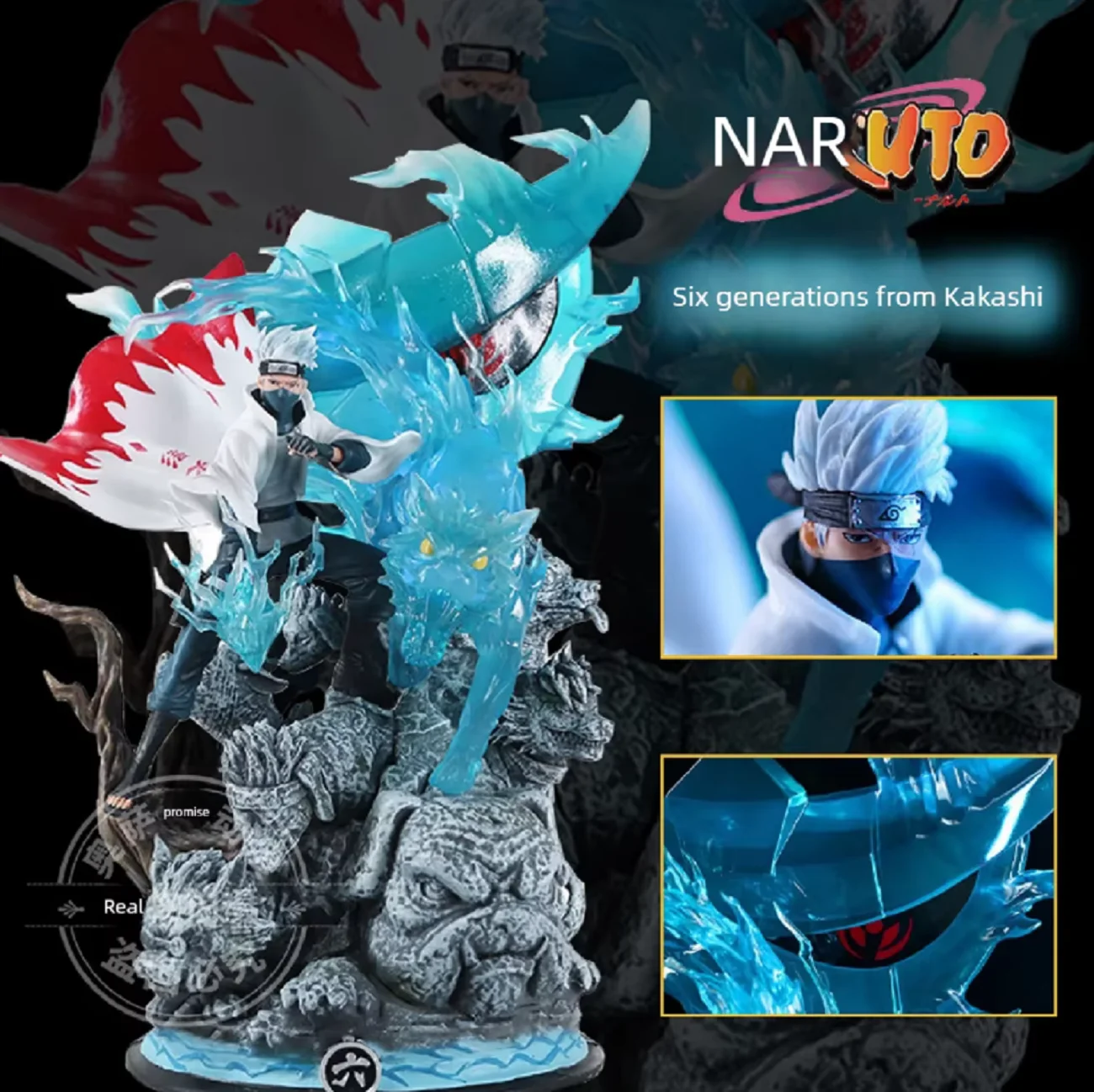 Figurka anime Naruto Kakashi, 28 cm, stojąca, PVC, kolekcjonerska, dekoracja pokoju, ręcznie robiona, prezent urodzinowy dla chłopca.