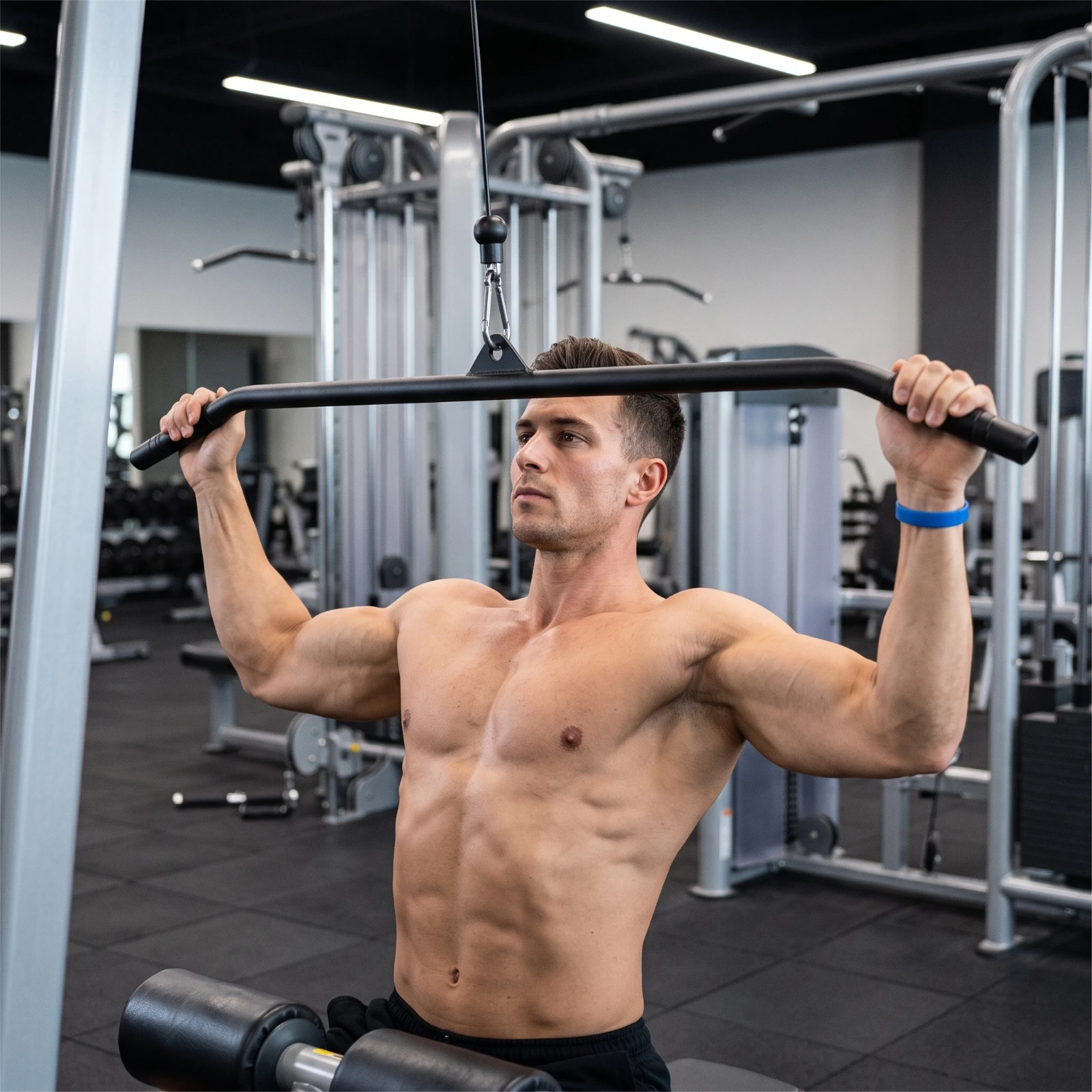 Lat Pulldown Bar Comfortable Grip Cable Machine Attachment Bar Non-Slip Rust-Resistant for Home Gym Owners, Seated Rows - view 6