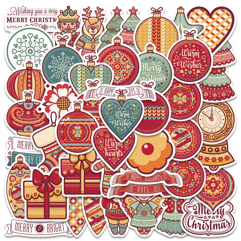 

10/30/48PCS Christmas Window Flower Series Stickers Cartoon Creative Decoration Graffiti Decal Toy DIY Laptop Phone Case Guitar