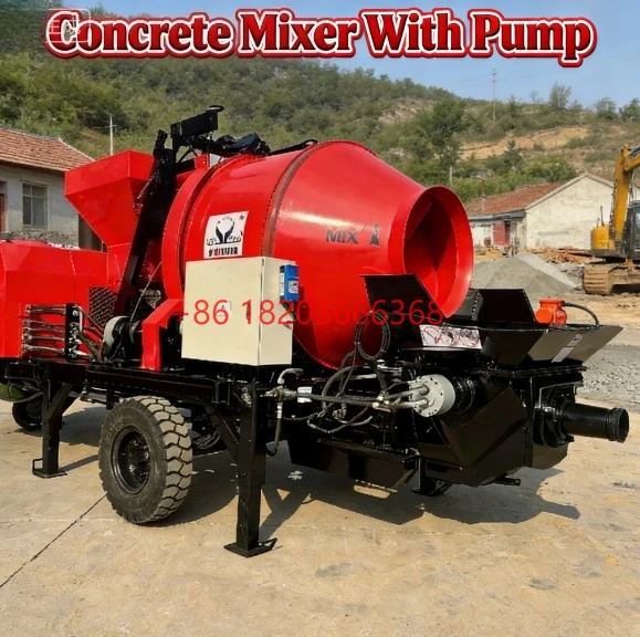 Customized High Pressure Diesel Portable Concrete Pump With Mixer Concrete Mixer Truck