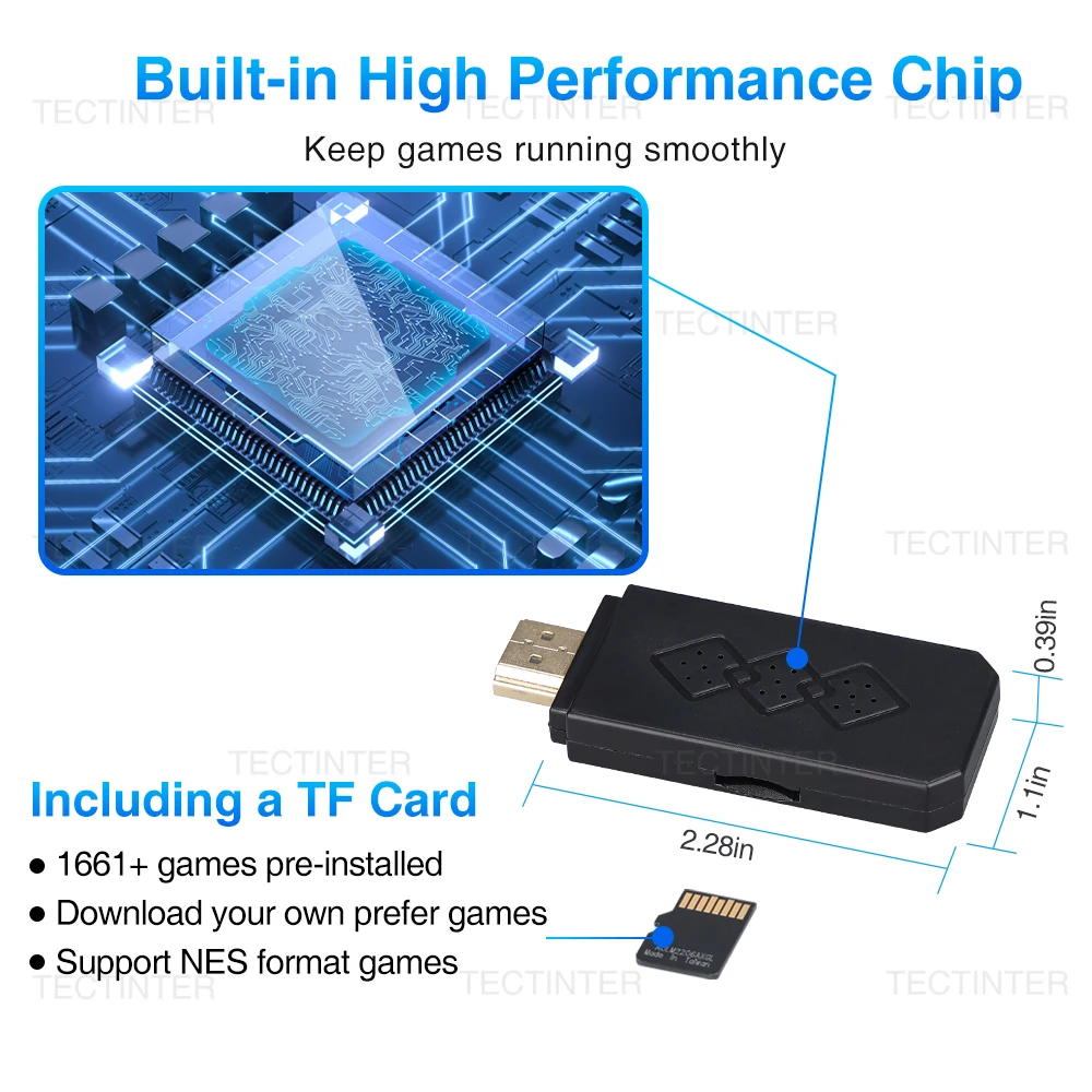 Video Game Console HDMI-Compatible Mini TV Game Stick Built in 1800 Classic 8 Bit Games Retro Handheld Game Player Dual Gamepad