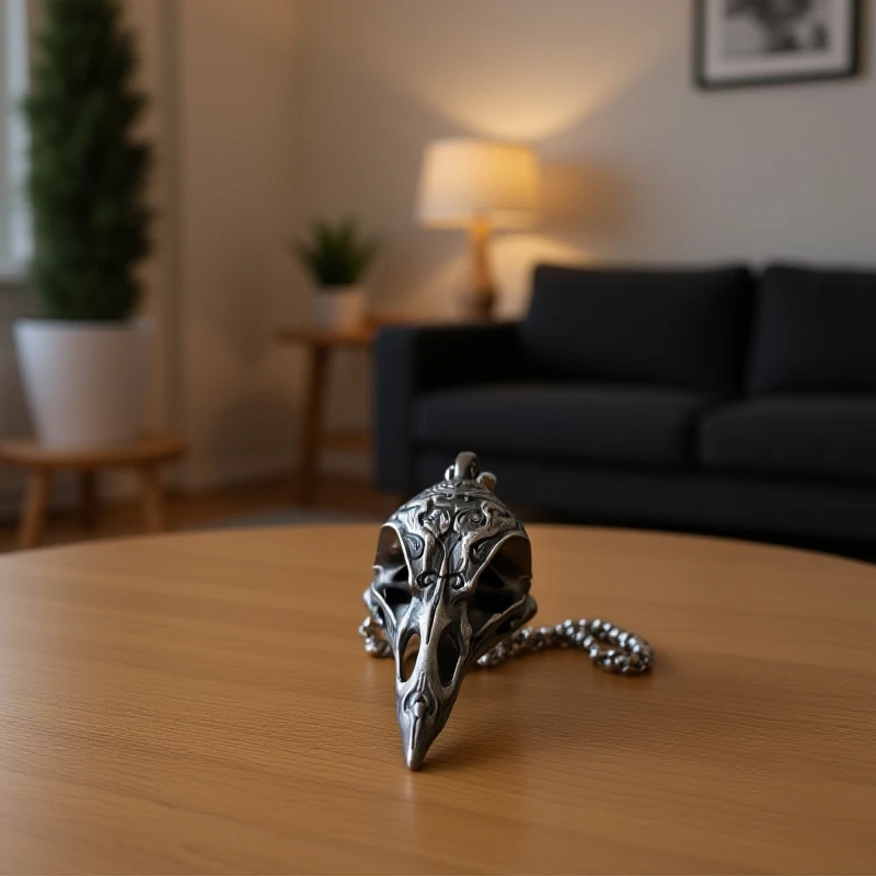 Retro Nordic Stil Krähe Schädel Anhänger Tier Vogel Halskette Für Männer Personalisierte Schmuck Amulett Geschenk Horror Kostüm Zubehör