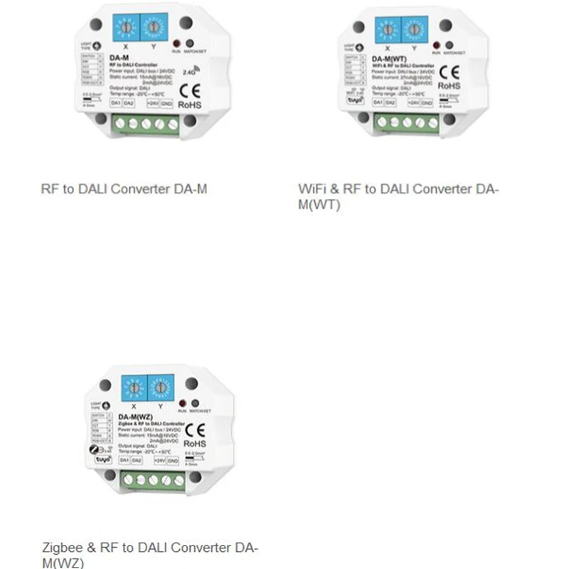 Skydance DA-M RF DA-M(WT) WiFi DA-M(WZ) Zigbee To DALI Converter Dimmer Controller Smart Life Tuya APP Control DIM RGB CCT RGBW