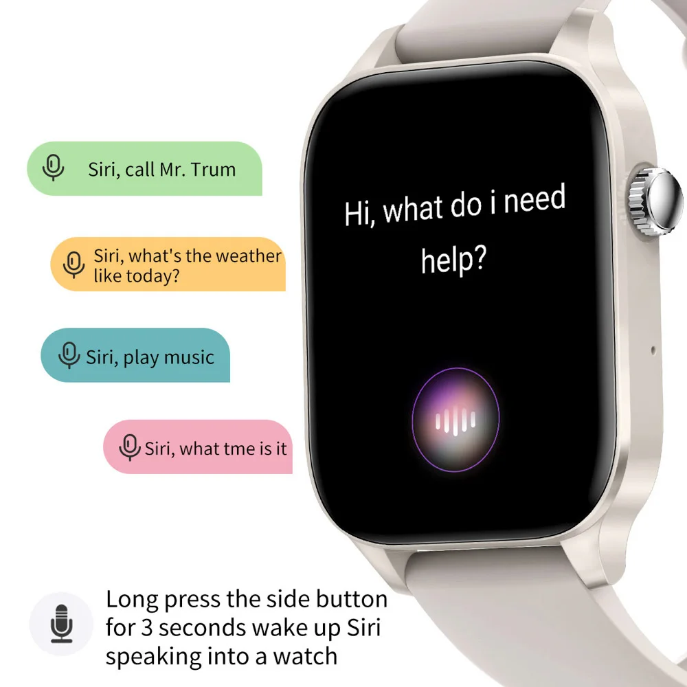 BT Call Smartwatch 1.85 Inch 240*286 HD Square Screen 250mAh Battary Smart Watches Sports Sleep HeartRate Monitor Remote Control