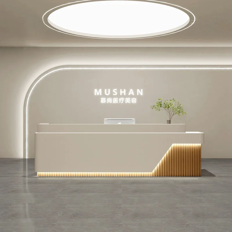 

Касса для приема в отеле, медицинская эстетика, стойка регистрации, касса, легкая роскошная лакированная мебель Kassa JT40C