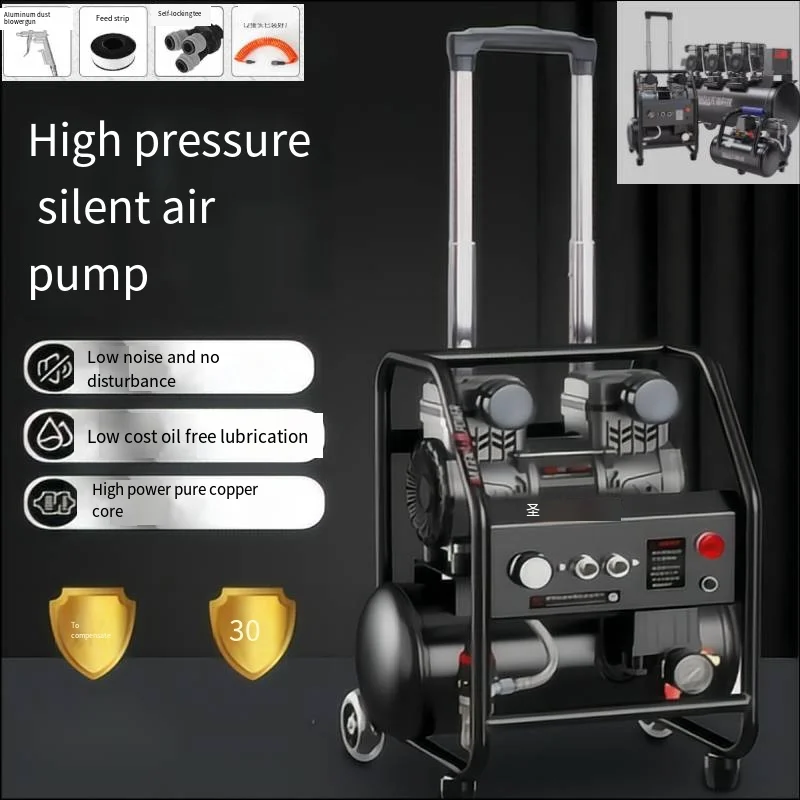 

220V Oil-Free Bass Air Compressor Small High-Power Industrial Air Compressor Woodworking Air Pump Portable Mini 361