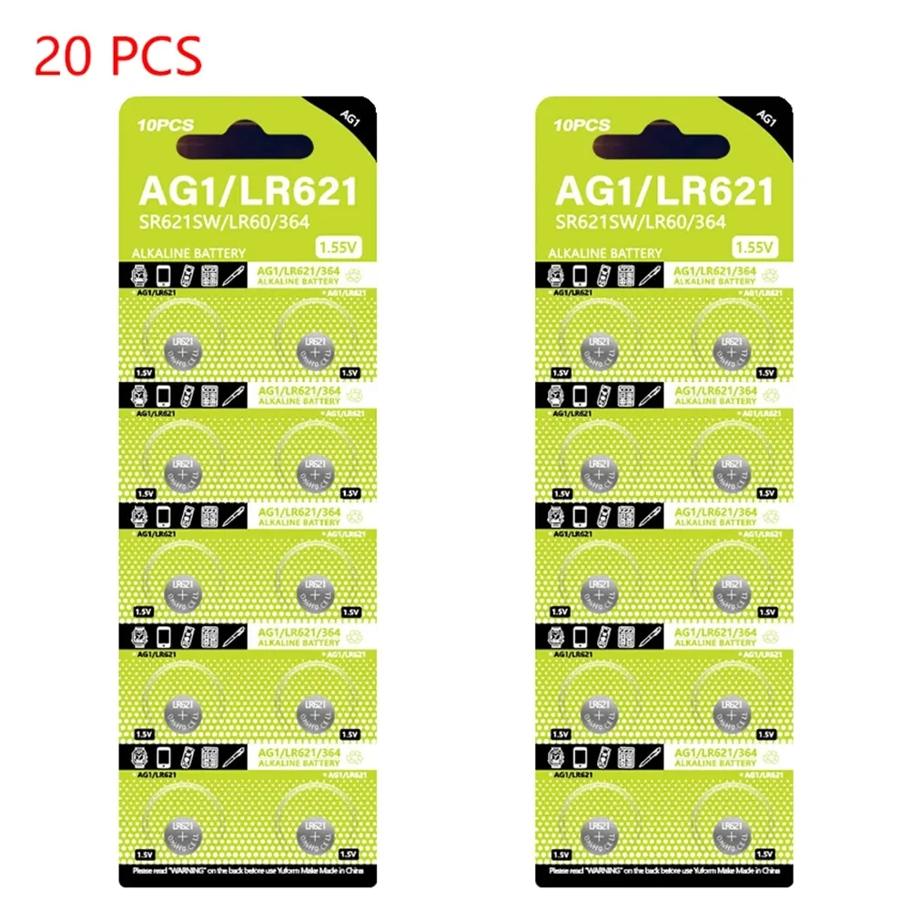 Botão Coin Cell Alkaline Battery, Baterias para Relógio, Calculadora, Carro, Chave, Relógio, Remoto, AG13, AG0, AG1, AG3, AG4, AG7, AG10, 1.55V