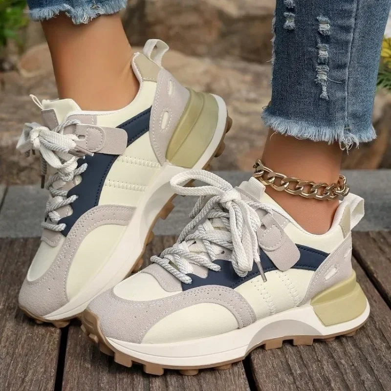 Mixed Colors Lace Up Women\'s Vulcanize Shoes 2024 Hot Sale Shoes for Women Outdoor Women Sneakers Ladies Casual Sport Shoes