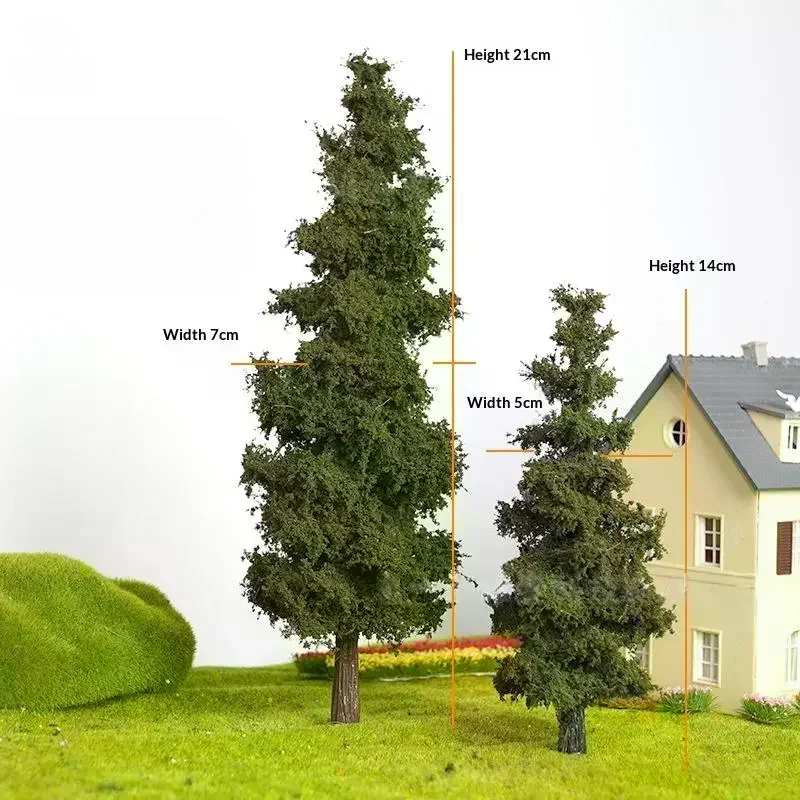 1Pcs Military Sand Table Material Handmade Diy Landscape Decor 14/21cm Model Pine Tree Train Layout Simulation Wire Tree Model