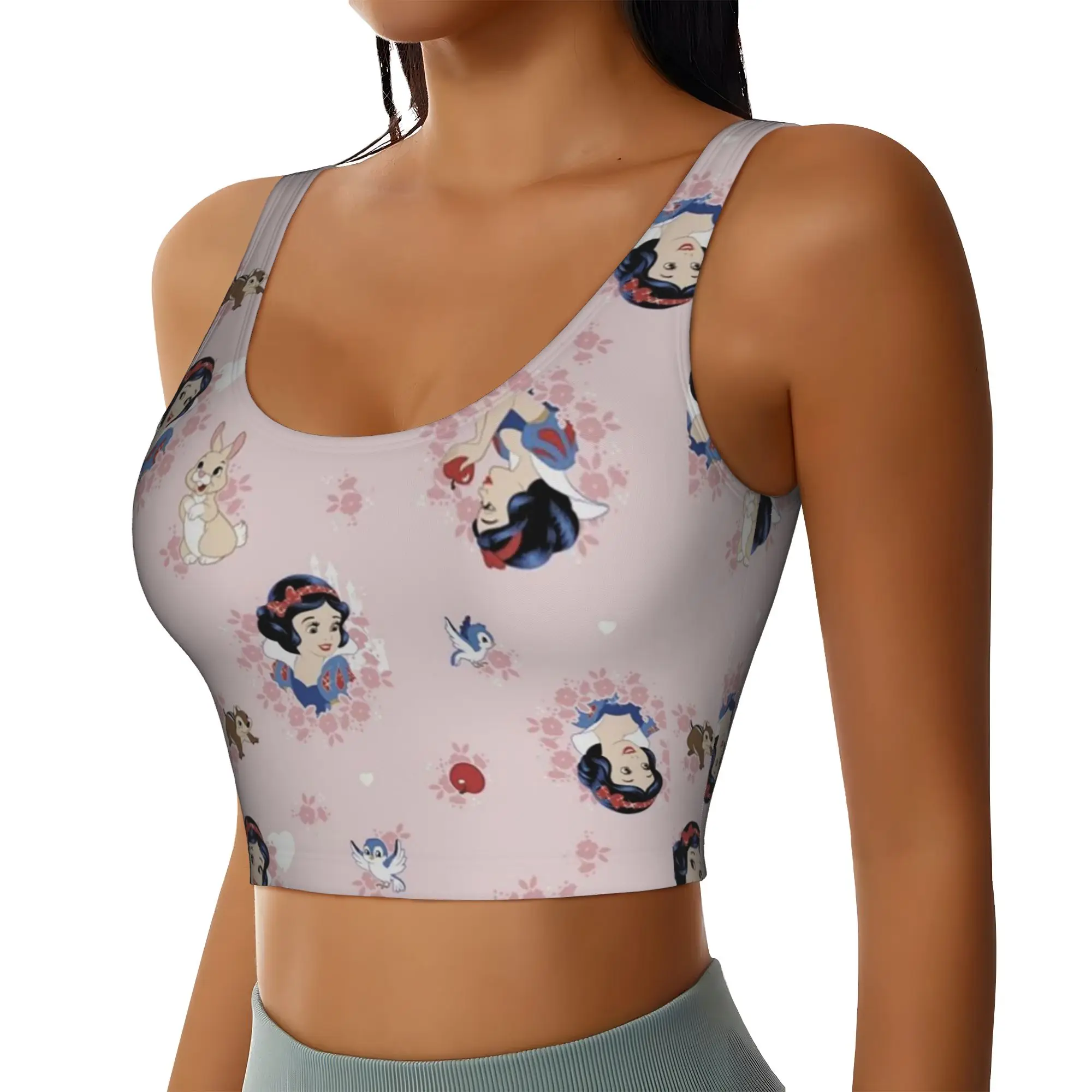 Custom Women's Seven Dwarfs Sports Bra Anime Manga High Impact Gym Workout Yoga Crop Tank Tops