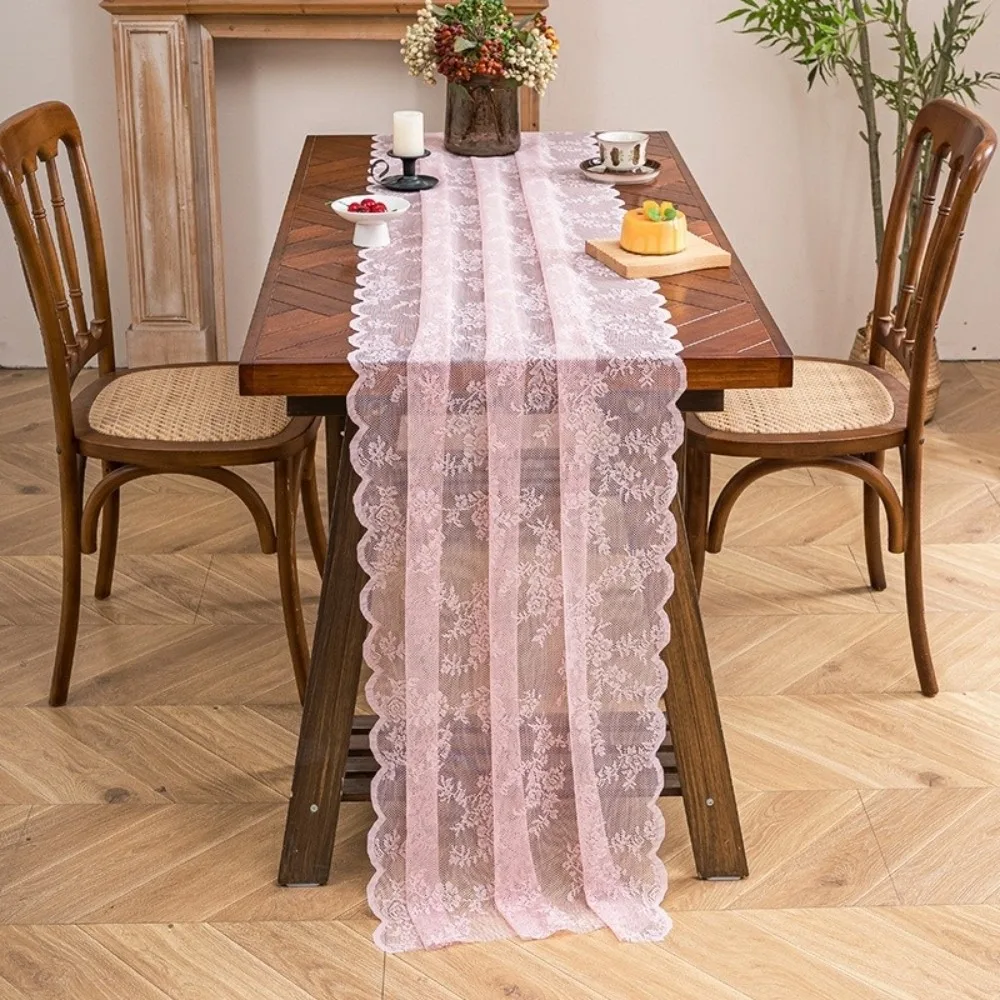 New Lace Fabric Lace Table Runner Floral Pattern Boho Table Cover Wedding Table Decor Coffee Table Tv Stand