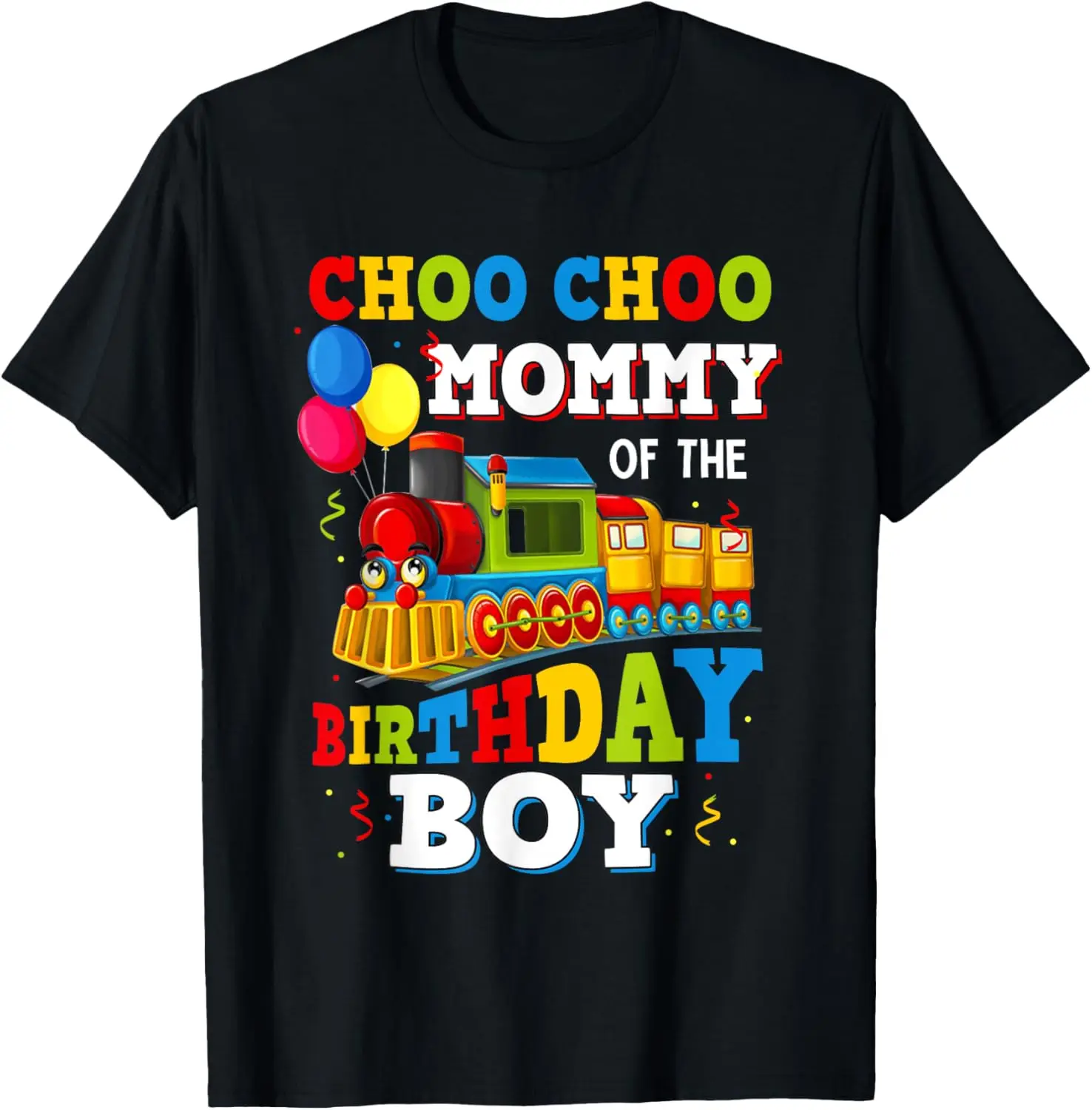 Mommy of the Birthday Boy Shirt Train Toys Theme Party T-Shirt