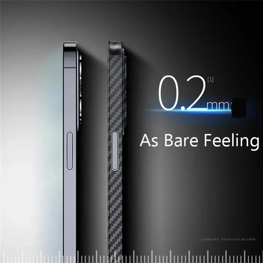 Luxury Ultra Thin Carbon Fiber Matte Case For iPhone 15 14 13 12 Mini 11 Pro Max 14Pro XS XR X 6 7 8 Plus SE 0.2MM PP Back Cover