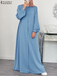 Fashion Muslim Long Dress Autumn Full Sleeve Maxi Dresses For Women Robe ZANZEA IsIam Clothing Eid Mubarek Abaya Vestidos Kaftan