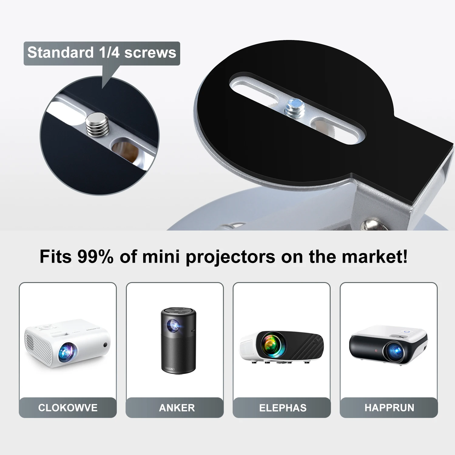 3 في 1 حامل عالمي 1/4 بوصة برغي واجهة جهاز عرض صغير قوس سطح المكتب العارض حامل الجدول العارض جدار جبل حامل