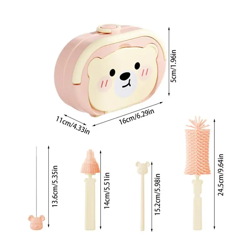 젖병 청소용 젖병 브러시, 빨대 브러시, 젖꼭지 브러시, 병 브러시 세트, 휴대용 젖병