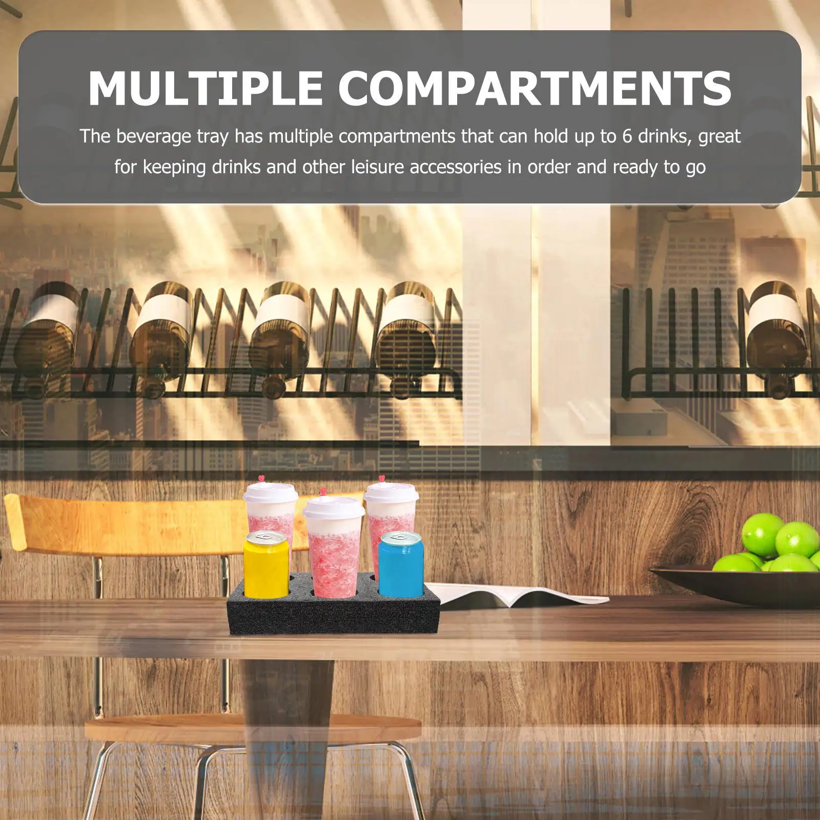 2Pcs Convenient Six-Hole Cup Tray Eco-Friendly Beverage Carrier for Coffee Shops Takeaway Packing Drink Holders Milk Tea Holders