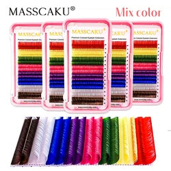 MASSCAKU Colored Classic Eyelashes High Quality False Eyelash Natural Soft Dark Matte Lashes Extension for Makeup Beauty