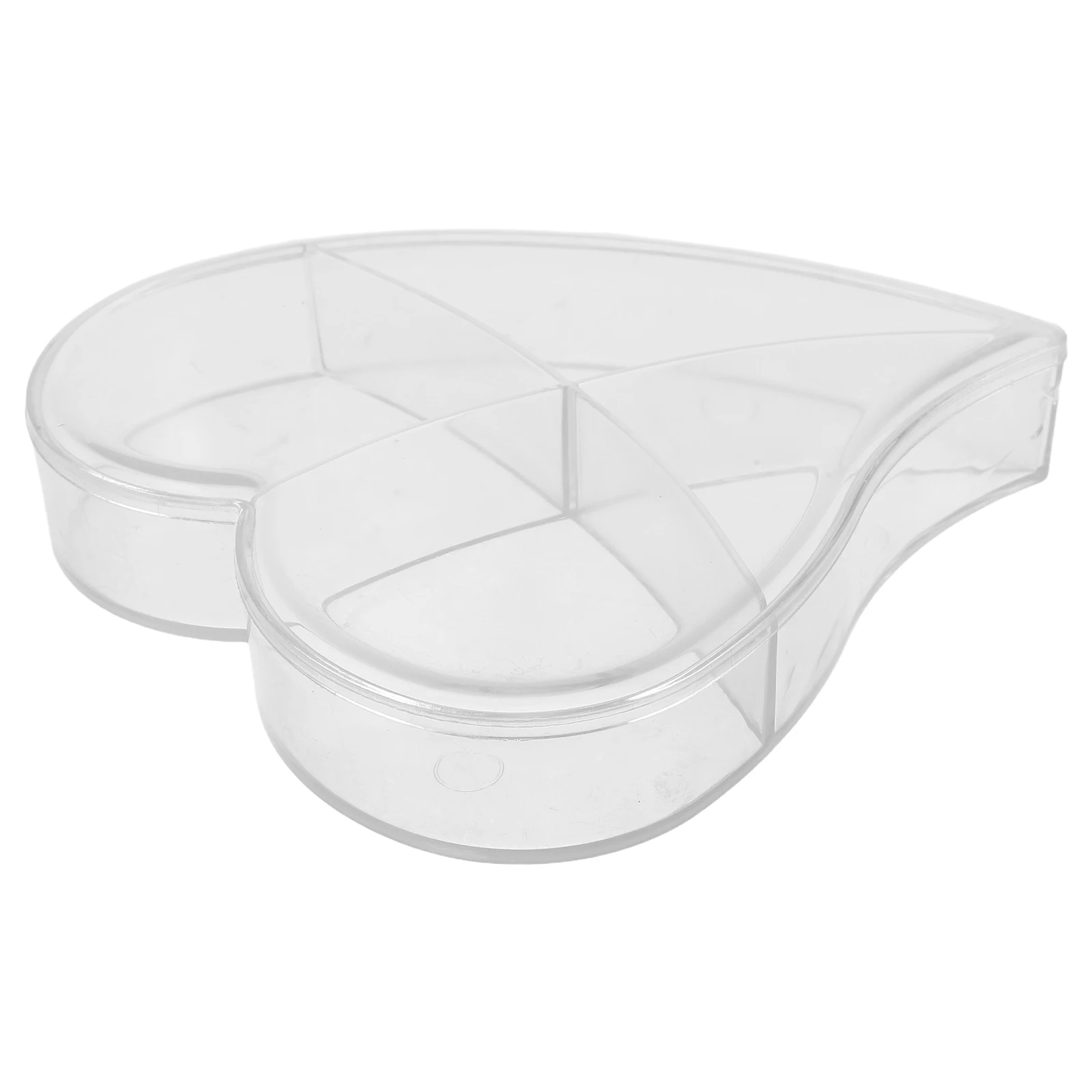 

Heart Shaped Storage Boxes Clear Plastic ganizer for Necklace Jewelry Trinket Decorative Compact Material Four Grid