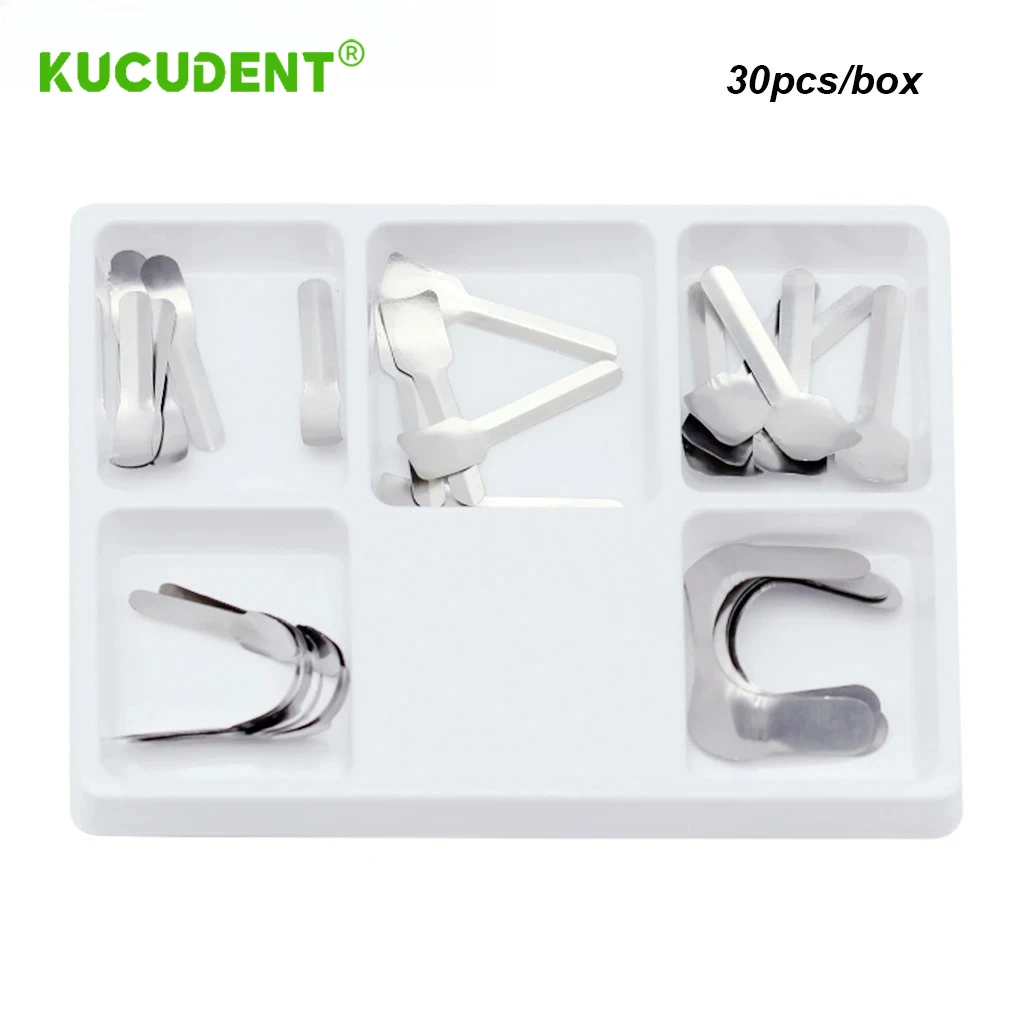 30 قطعة/صندوق شرائط الأسنان الأمامية القريبة التوأم المصفوفات الأمامية نظام مصفوفة الاقسام احيط للترميم الأمامي