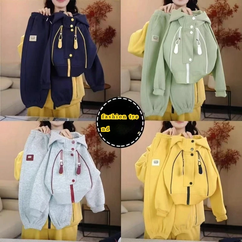 

Boys and Girls Spring and Autumn Set 2025 New Korean Edition Fashion Casual Long Sleeve Long Pants Personalized Two Piece Set