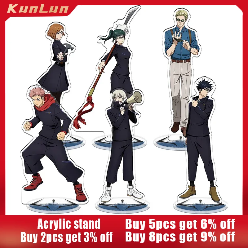 

16cm Jujutsu Gojo-Satoru Acrylic Stand Anime Periphrtals Kimono Geto-Suguru Statue Zenin-Maki Figure Desk Ornaments Toys Gifts