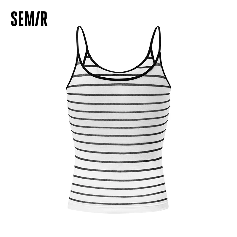 Semir Vest Women Slimming Strappy Integrated With Built-In Bra U-Neck Inner Wear Base Layer Top Wearable Outside