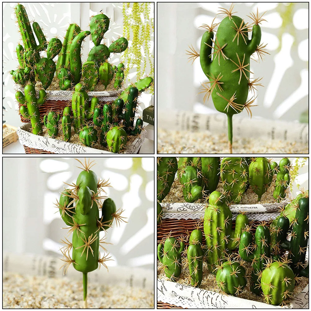 

8Pcs Fake Succulent Plants Natural Looking Decorative Cactus Set for Table Bookshelf Gift Home Office Adornment Simulation Green