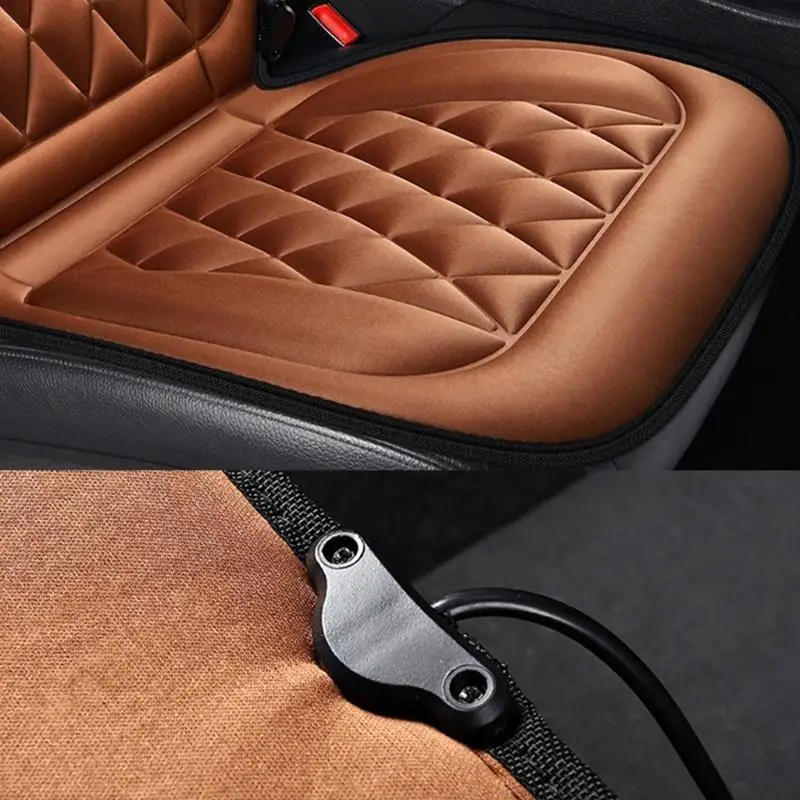 12V Car Carbon Fiber Heated Cushion Heater Pad Hi-Off-Lo Switch