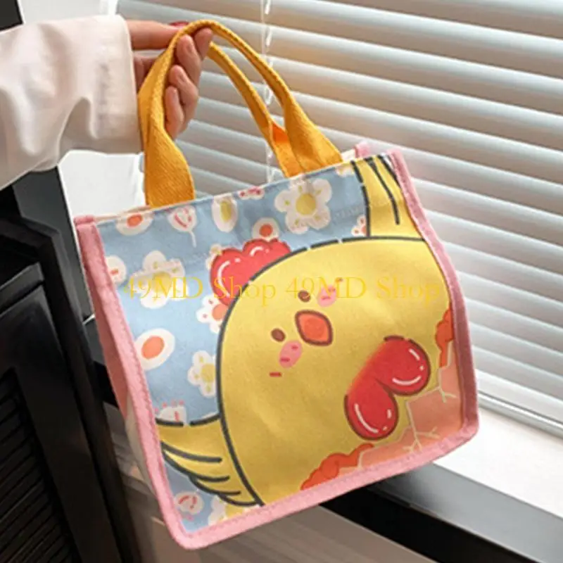

49MD Fashionable Canvas Cartoon Tote Bag Shopper Handbags Great for Daily Shopping and Outings