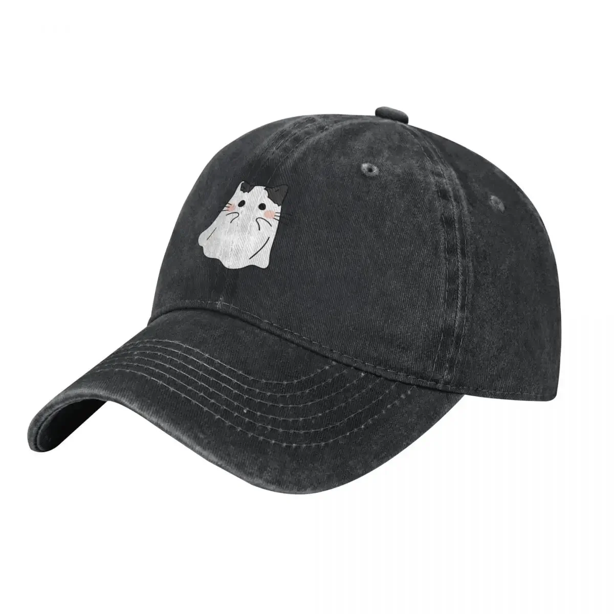 

Cute ghost cat print Baseball Cap Rugby western Hat tea Hat Trucker Hats For Men Women's