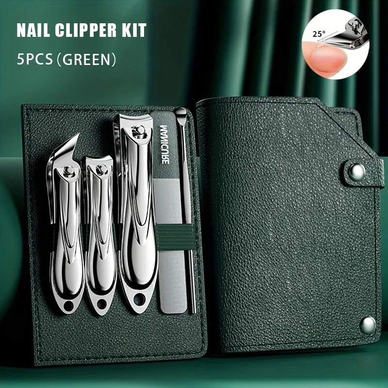 

Manicure Set Personal Care Nail Clipper Kit 5 Pieces Nail Clipper Set Grooming Kit Gift for Relatives Friends Families Travel