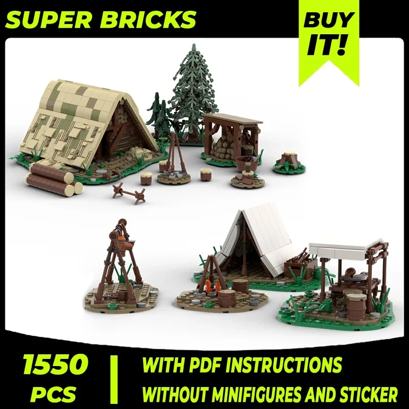 

Medieval Street View Model Moc Building Bricks Woodcutter Lodge Technology Modular Blocks Gifts Christmas Toys DIY Sets Assembly