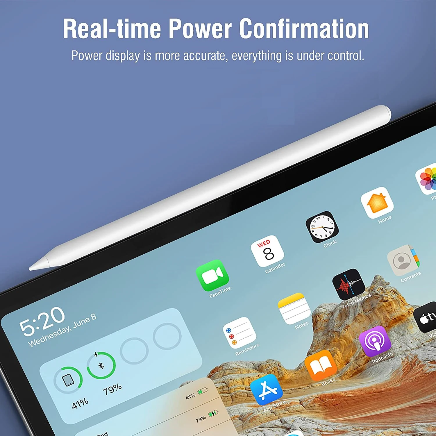 قلم لمس مناسب لجهاز iPad (2018 - 2023)، قلم مغناطيسي سريع الشحن، يتميز بحساسية الميل ووظيفة استبدال اليد