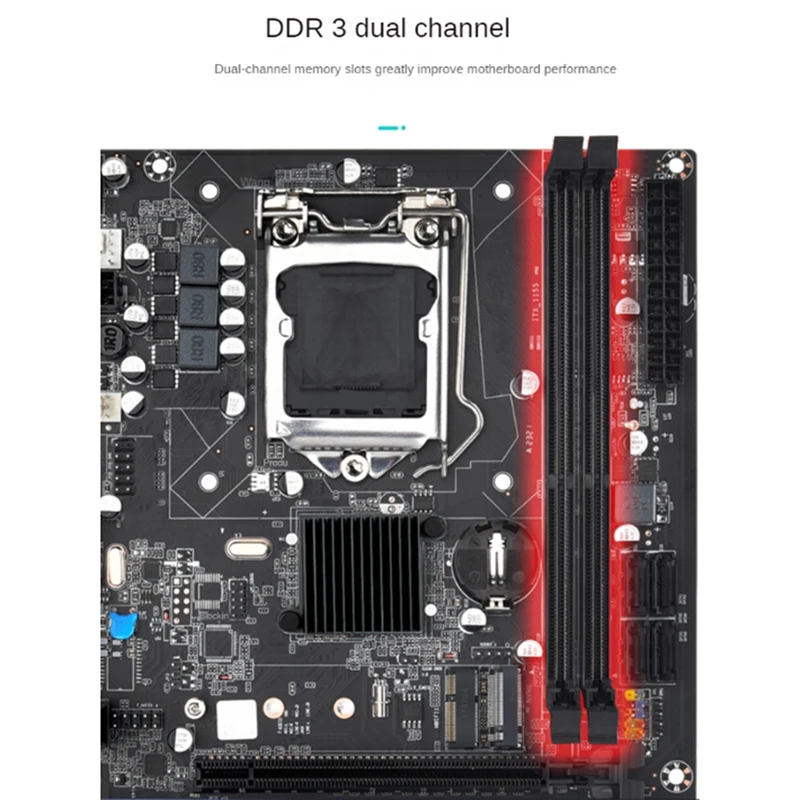 ITX H61 Desktop Motherboard +I3-3220 +1X DDR3 1600Mhz 4G RAM CPU LGA 1155 Support Up To 16GB RAM Slots 100M Network Card