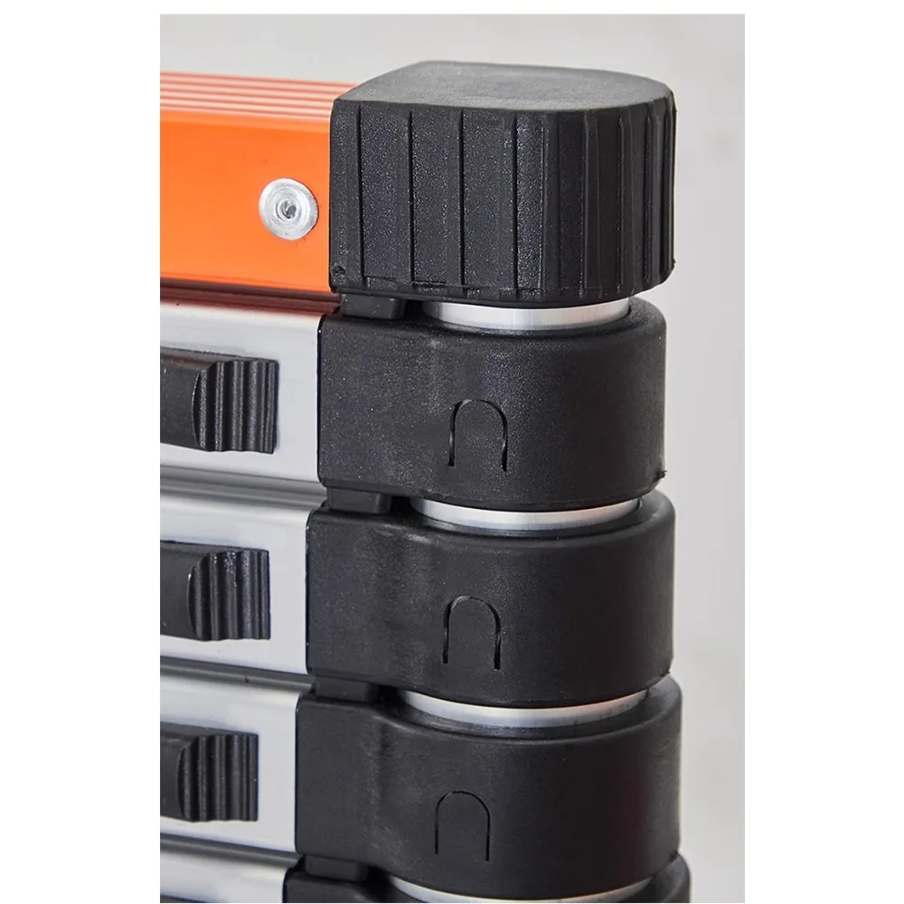 Escada portátil extra grossa e telescópica com gancho, escada longa e reta de bambu, escada de elevação de alumínio