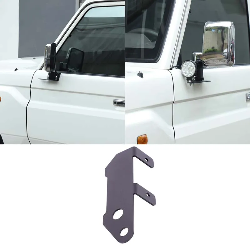 Side Mirror Antenna Light Mount Bracket Carbon Steel Rearview Mirror LED Holder For Toyota Land Cruiser LC71 LC76 LC79 2007-2026