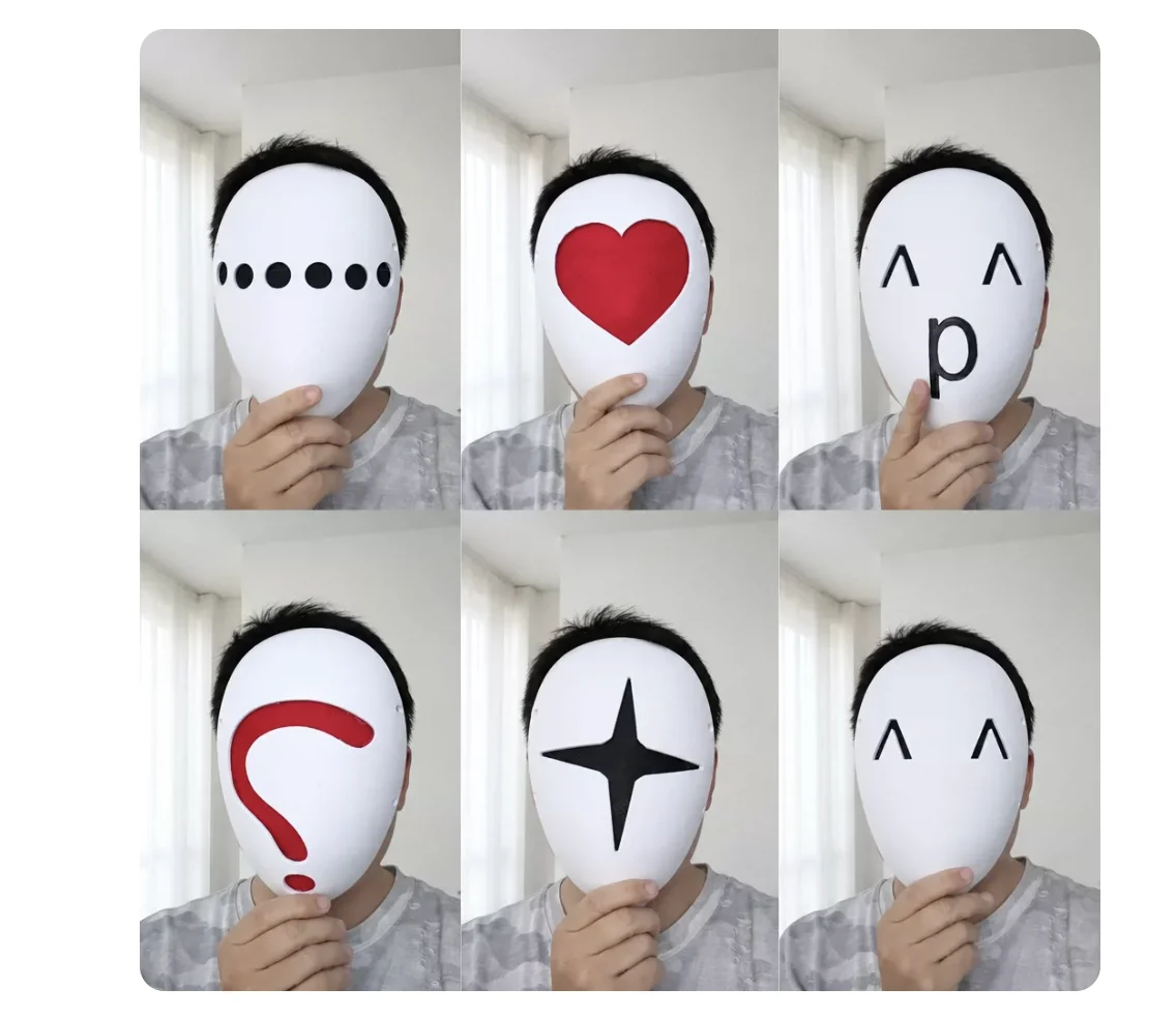 Punctuation, Emotion, Mask, Original Mask, Adult Full Face Script, Kill Props, Ball Dance