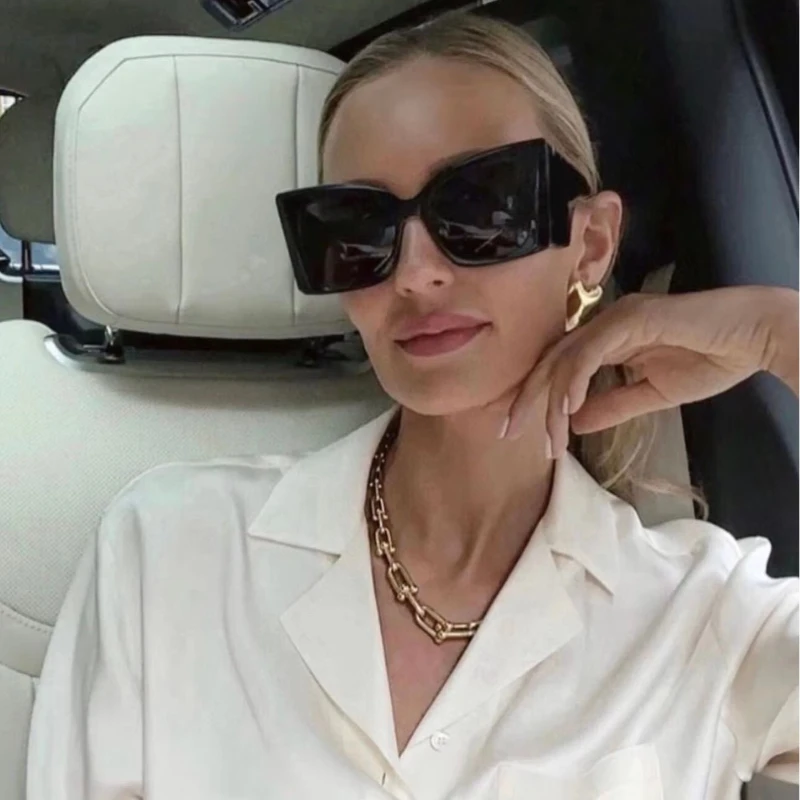 نظارات واقية جديدة كبيرة الحجم مربعة النظارات الشمسية النساء المضادة للأشعة فوق البنفسجية نظارات شمسية تصميم شخصية في الهواء الطلق أقنعة الشمس الإناث