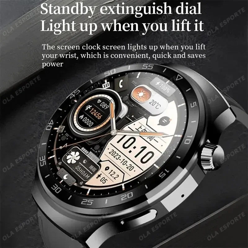 For HUAWEI GT4 Pro GPS NFC Smart Watch Men 360*360 AMOLED Screen Heart rate Bluetooth Call IP68 Waterproof Man Smartwatch 2024