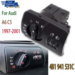 Car Accessories For Audi A6 1997-2005 Headlight Fog Lamp Control light Switch Knob Panel 4B1941531C 4B1 941 531C Interior Parts