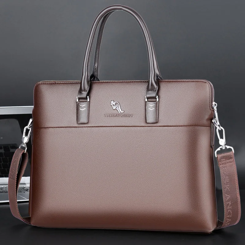 

Vintage Soft Leather Briefcases Men Business Handbag Horizontal Tote Bag Luxury Shoulder Messenger Office Male Laptop