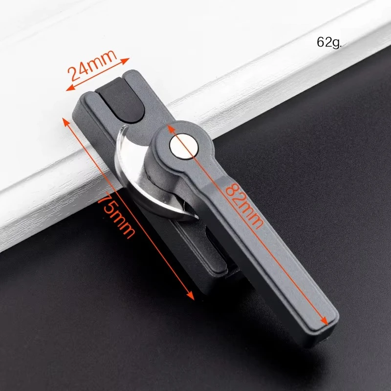 보험 초승달 잠금 장치 양방향 조정 가능한 왼쪽 및 오른쪽 푸시 풀 플라스틱 강철 도어 및 창 도난 방지 잠금 장치