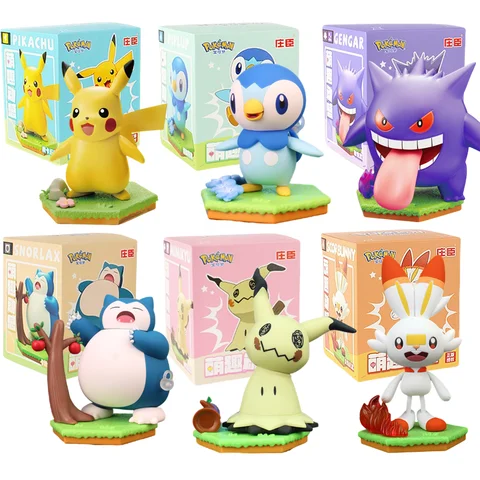 Original Pokémon Actionfigur Pikachu Gengar Snorlax Piplup Clockwork Rörlig Leksak Dekorationsmodell Barn Födelsedagspresenter 10 best sales Pokémon Snorlax - №6