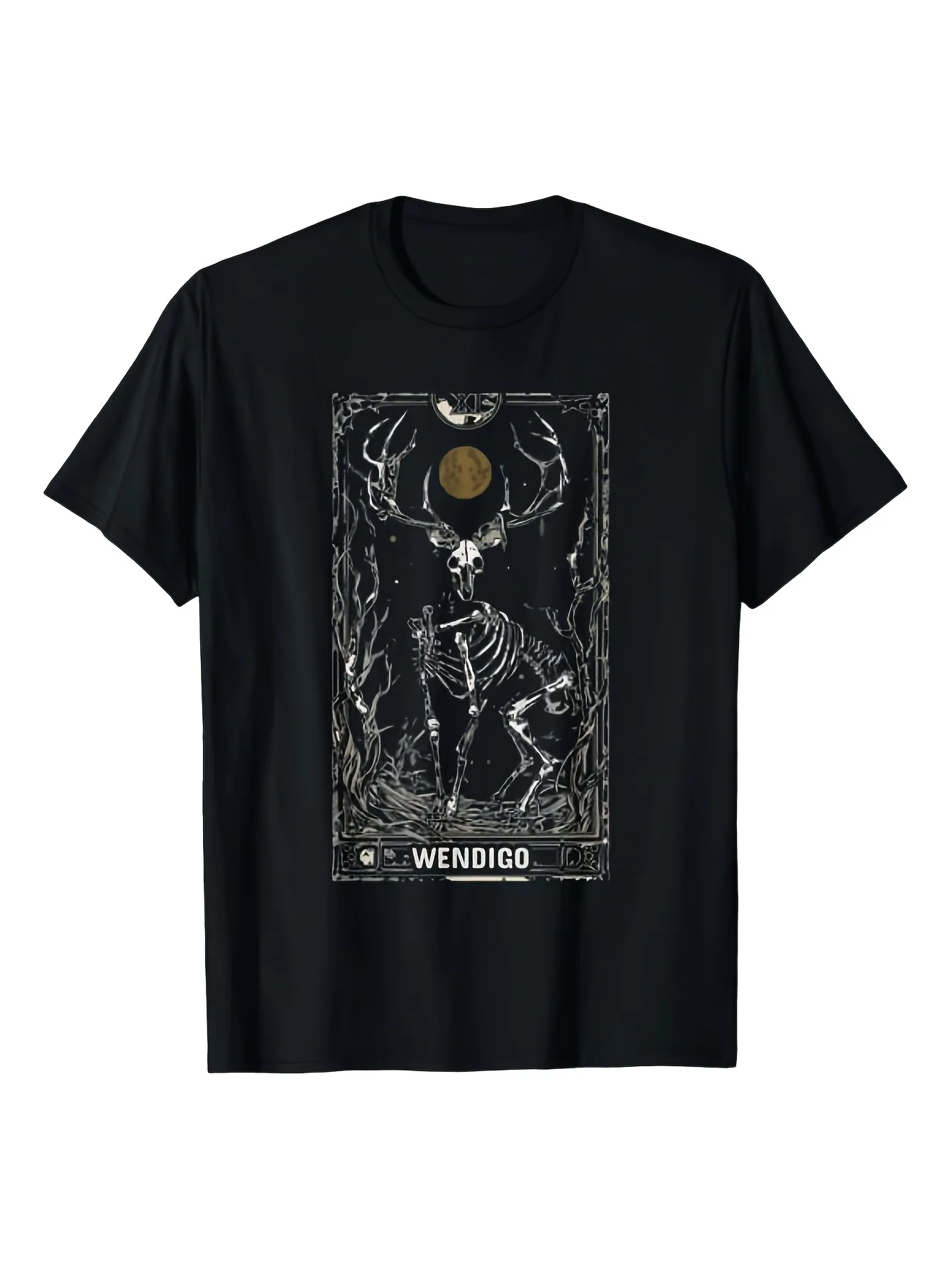 Wendigo Monster Legendary Creature Cryptozoology Cryptid T-Shirt for Women, Men, And Unisex, Short Sleeve, Perfect for Summer Activities, Made from  Soft Fabric, Great for Sports, Work, And Leisure, Crew Neck Design