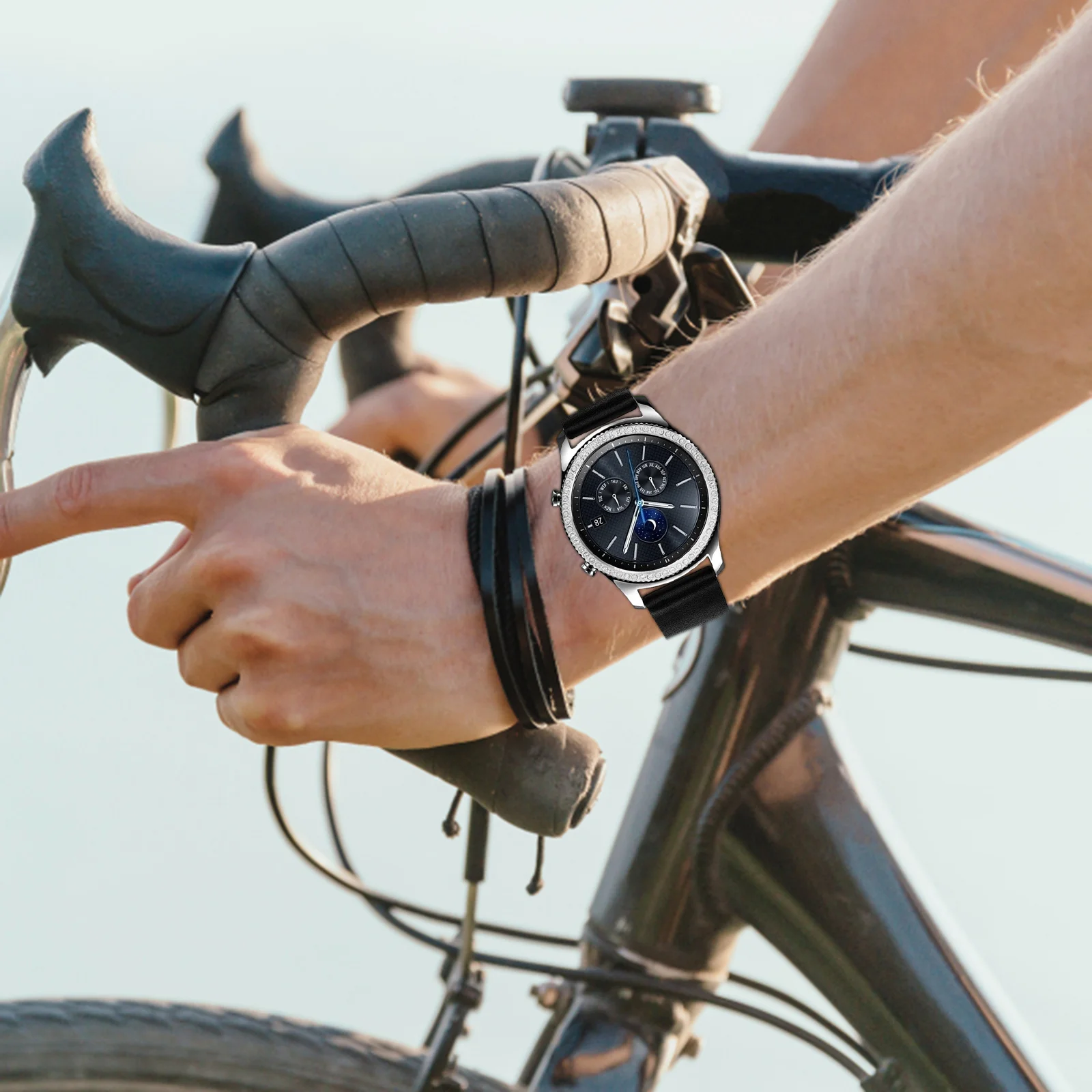 

1 set Diamond Bezel Ring 45Mm For Watch 3 Alloy Stylish Bezel Protective Lightweight Watch Accessories Phone Accessories