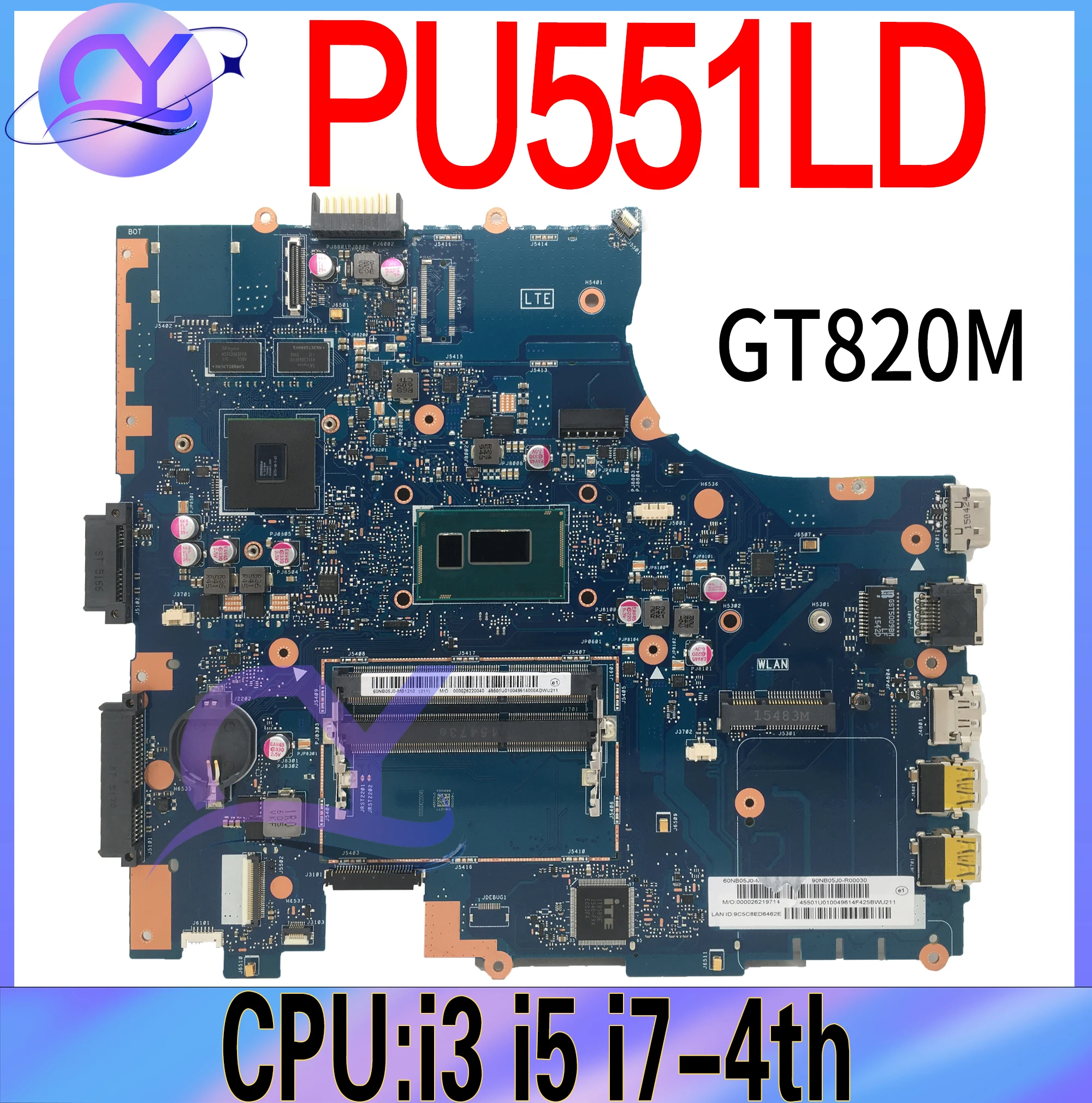 PU551LA Notebook Mainboard For ASUS PRO551L PU551 PU551L PU551LD PRO551L Laptop Motherboard I5 I7-4th Gen 100% Tested Work